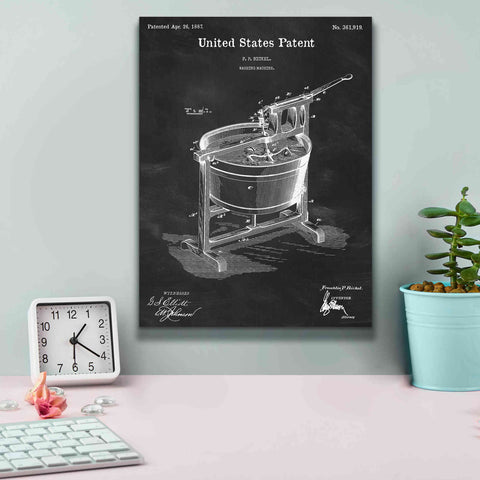 Image of 'Washing Machine Blueprint Patent Chalkboard,' Canvas Wall Art,12 x 16