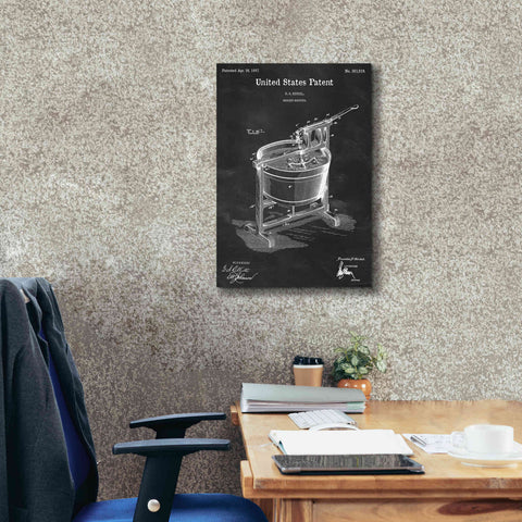 Image of 'Washing Machine Blueprint Patent Chalkboard,' Canvas Wall Art,18 x 26