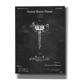 'Tattoo Stencil Pen Blueprint Patent Chalkboard,' Canvas Wall Art,12x16x1.1x0,18x26x1.1x0,26x34x1.74x0,40x54x1.74x0