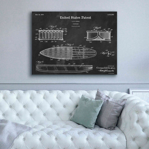 Image of 'Surfboard Blueprint Patent Chalkboard,' Canvas Wall Art,54 x 40