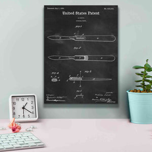 'Surgical Knife Blueprint Patent Chalkboard,' Canvas Wall Art,12 x 16