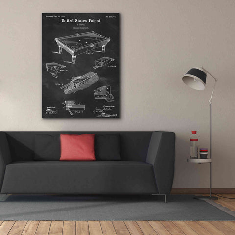 Image of 'Pool Table Blueprint Patent Chalkboard,' Canvas Wall Art,40 x 54