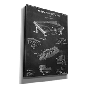 'Pool Table Blueprint Patent Chalkboard,' Canvas Wall Art,12x16x1.1x0,18x26x1.1x0,26x34x1.74x0,40x54x1.74x0