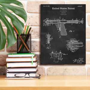'Tattoo Gun Blueprint Patent Chalkboard,' Canvas Wall Art,12 x 16