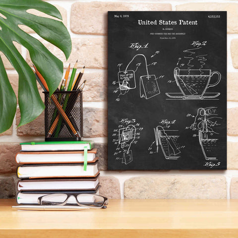 Image of 'Tea Bag Blueprint Patent Chalkboard,' Canvas Wall Art,12 x 16