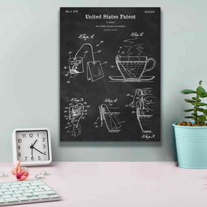 'Tea Bag Blueprint Patent Chalkboard,' Canvas Wall Art,12 x 16