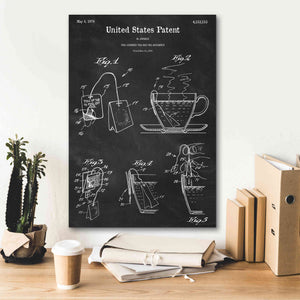'Tea Bag Blueprint Patent Chalkboard,' Canvas Wall Art,18 x 26