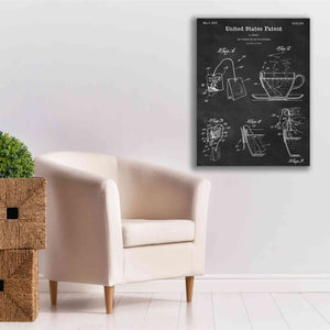 'Tea Bag Blueprint Patent Chalkboard,' Canvas Wall Art,26 x 34