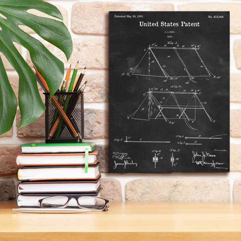 Image of 'Tent Blueprint Patent Chalkboard,' Canvas Wall Art,12 x 16