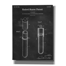 'Test Tube Blueprint Patent Chalkboard,' Canvas Wall Art,12x16x1.1x0,18x26x1.1x0,26x34x1.74x0,40x54x1.74x0