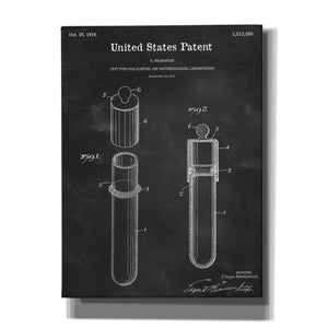 'Test Tube Blueprint Patent Chalkboard,' Canvas Wall Art,12x16x1.1x0,18x26x1.1x0,26x34x1.74x0,40x54x1.74x0