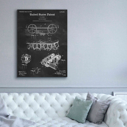 Image of 'Traction Engine Blueprint Patent Chalkboard,' Canvas Wall Art,40 x 54