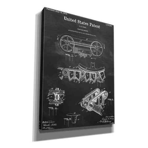 Image of 'Traction Engine Blueprint Patent Chalkboard,' Canvas Wall Art,12x16x1.1x0,18x26x1.1x0,26x34x1.74x0,40x54x1.74x0