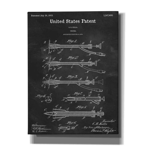 Image of 'Trocar Blueprint Patent Chalkboard,' Canvas Wall Art,12x16x1.1x0,18x26x1.1x0,26x34x1.74x0,40x54x1.74x0