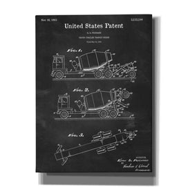 'Truck Trailer Transit Mixer Blueprint Patent Chalkboard,' Canvas Wall Art,12x16x1.1x0,18x26x1.1x0,26x34x1.74x0,40x54x1.74x0
