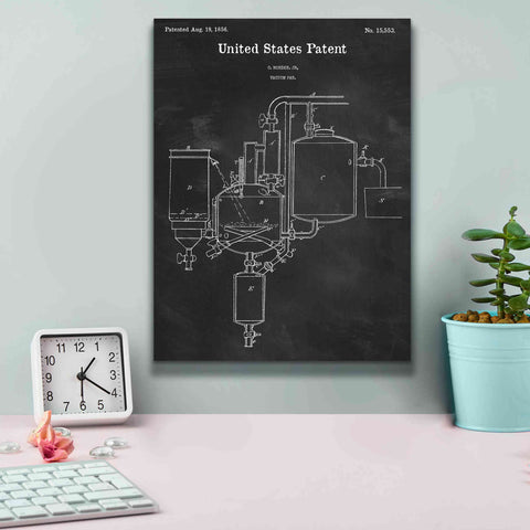 Image of 'Vacuum Pan Blueprint Patent Chalkboard,' Canvas Wall Art,12 x 16
