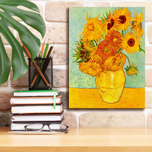 'Still Life: Vase with Twelve Sunflowers' by Vincent van Gogh, Canvas Wall Art,12 x 16