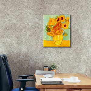 'Still Life: Vase with Twelve Sunflowers' by Vincent van Gogh, Canvas Wall Art,20 x 24