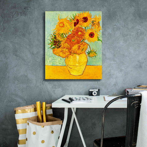 Image of 'Still Life: Vase with Twelve Sunflowers' by Vincent van Gogh, Canvas Wall Art,20 x 24