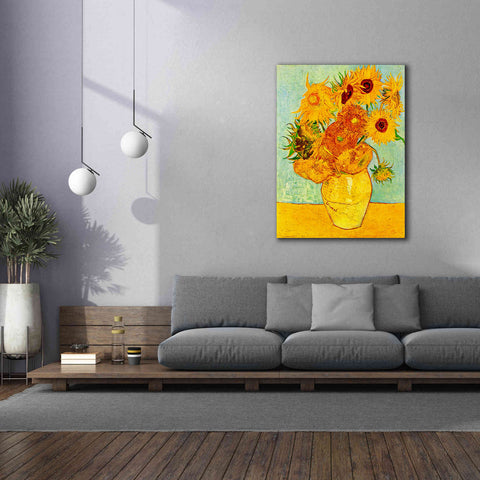 Image of 'Still Life: Vase with Twelve Sunflowers' by Vincent van Gogh, Canvas Wall Art,40 x 54