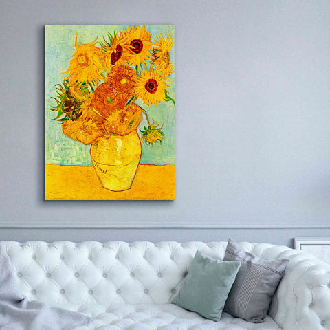 Image of 'Still Life: Vase with Twelve Sunflowers' by Vincent van Gogh, Canvas Wall Art,40 x 54