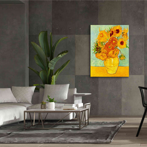 Image of 'Still Life: Vase with Twelve Sunflowers' by Vincent van Gogh, Canvas Wall Art,40 x 54