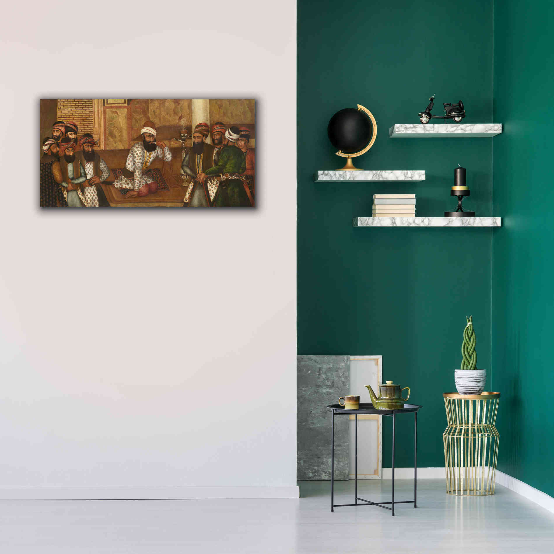 'The Royal Court of Karim Khan' by Mohammad Sadiq, Canvas Wall Art,40x20
