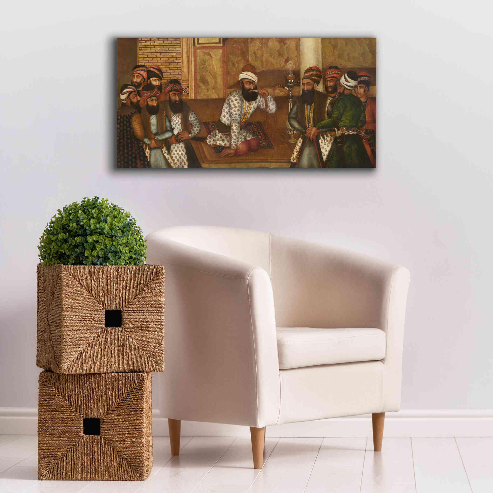'The Royal Court of Karim Khan' by Mohammad Sadiq, Canvas Wall Art,40x20