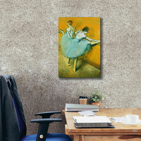 Image of 'Dancers at the Barre' by Edgar Degas, Canvas Wall Art,18 x 26