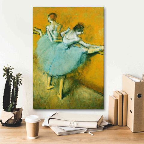 Image of 'Dancers at the Barre' by Edgar Degas, Canvas Wall Art,18 x 26