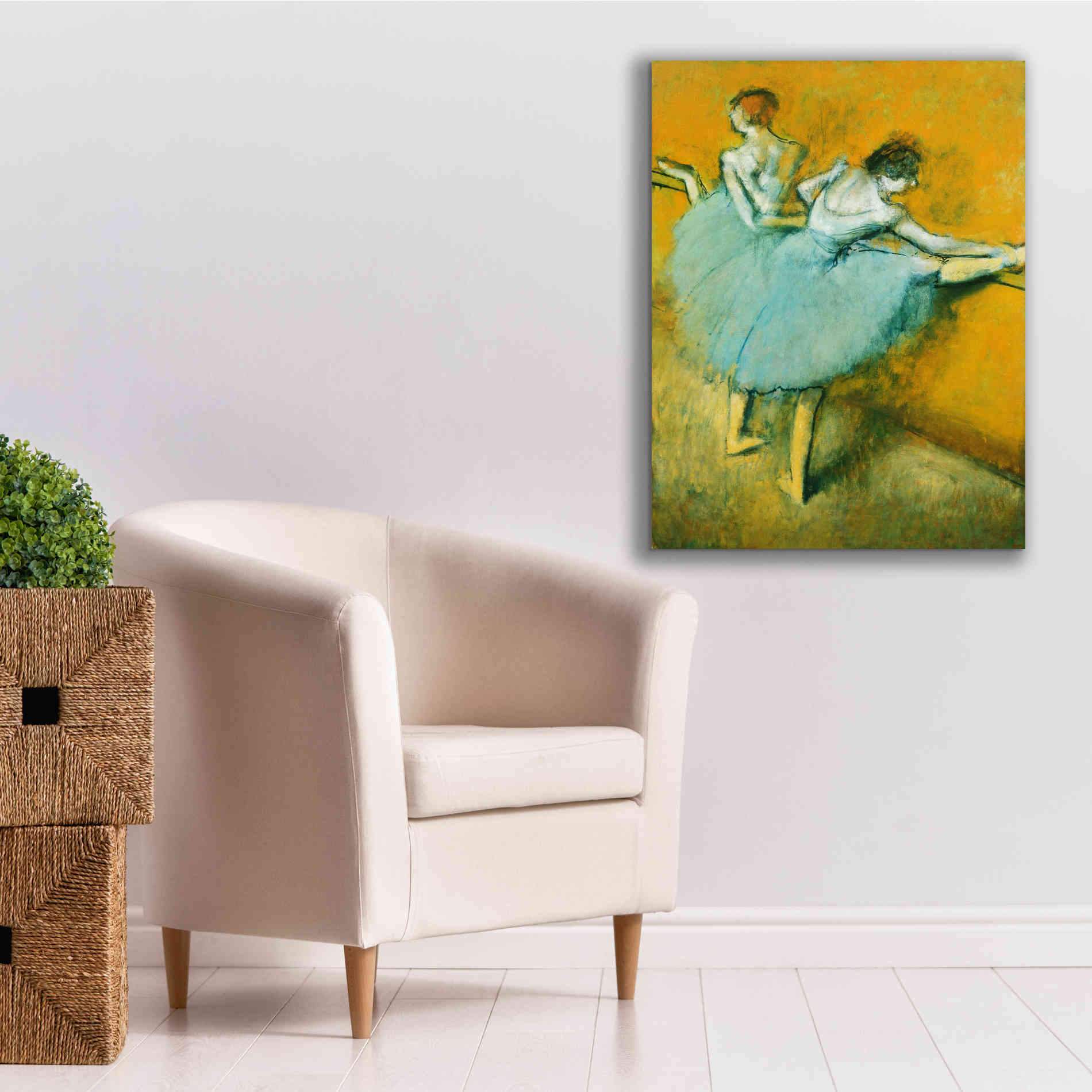 'Dancers at the Barre' by Edgar Degas, Canvas Wall Art,26 x 34