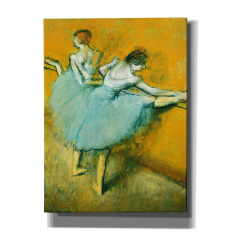 Image of 'Dancers at the Barre' by Edgar Degas, Canvas Wall Art,12x16x1.1x0,18x26x1.1x0,26x34x1.74x0,40x54x1.74x0