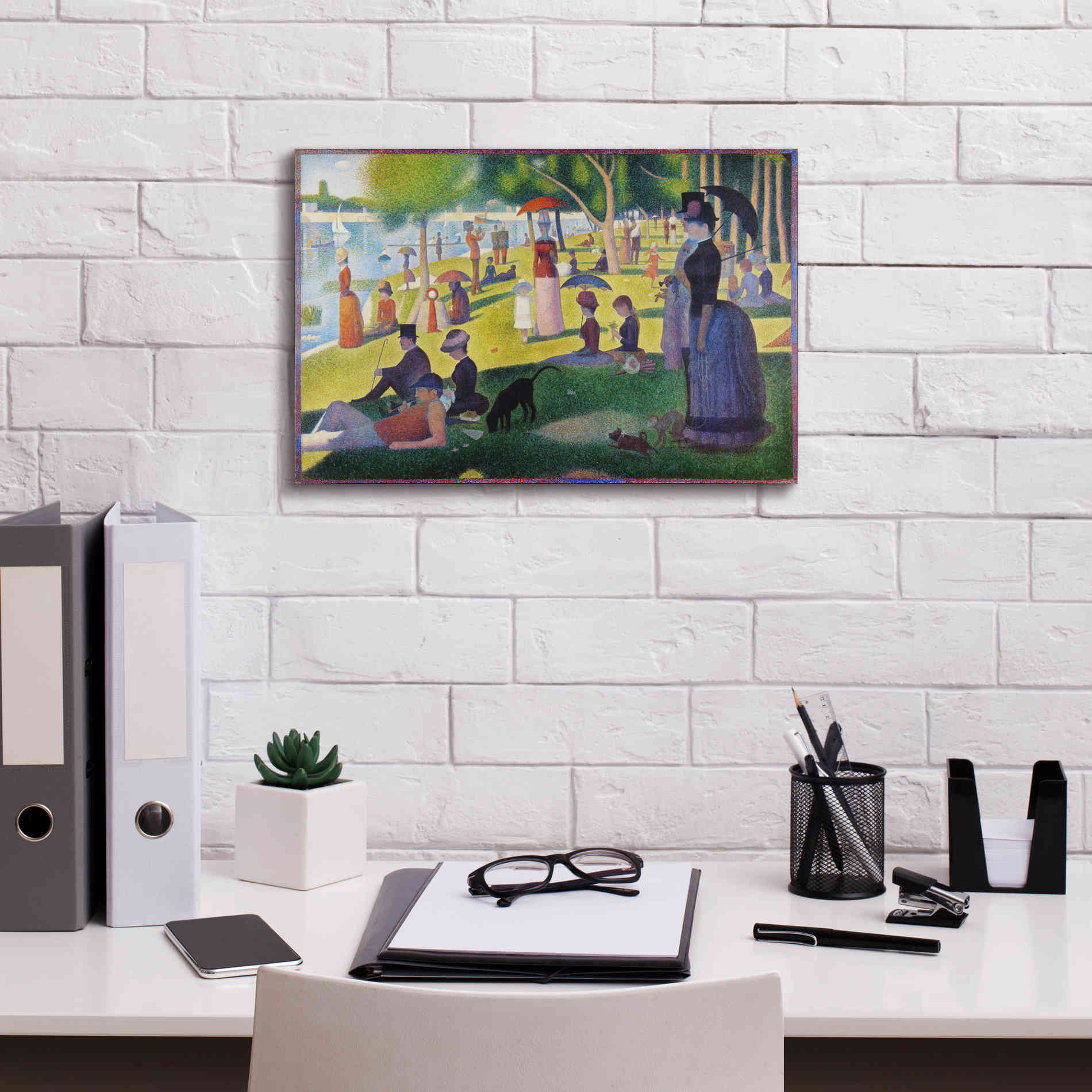 'A Sunday on La Grande Jatte' by Georges Seurat, Canvas Wall Art,18 x 12