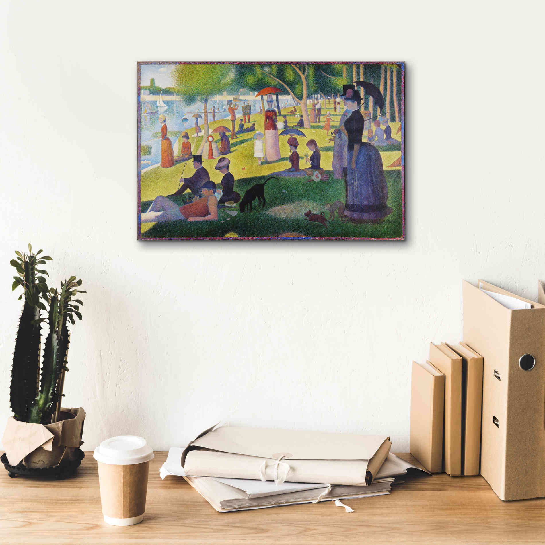 'A Sunday on La Grande Jatte' by Georges Seurat, Canvas Wall Art,18 x 12
