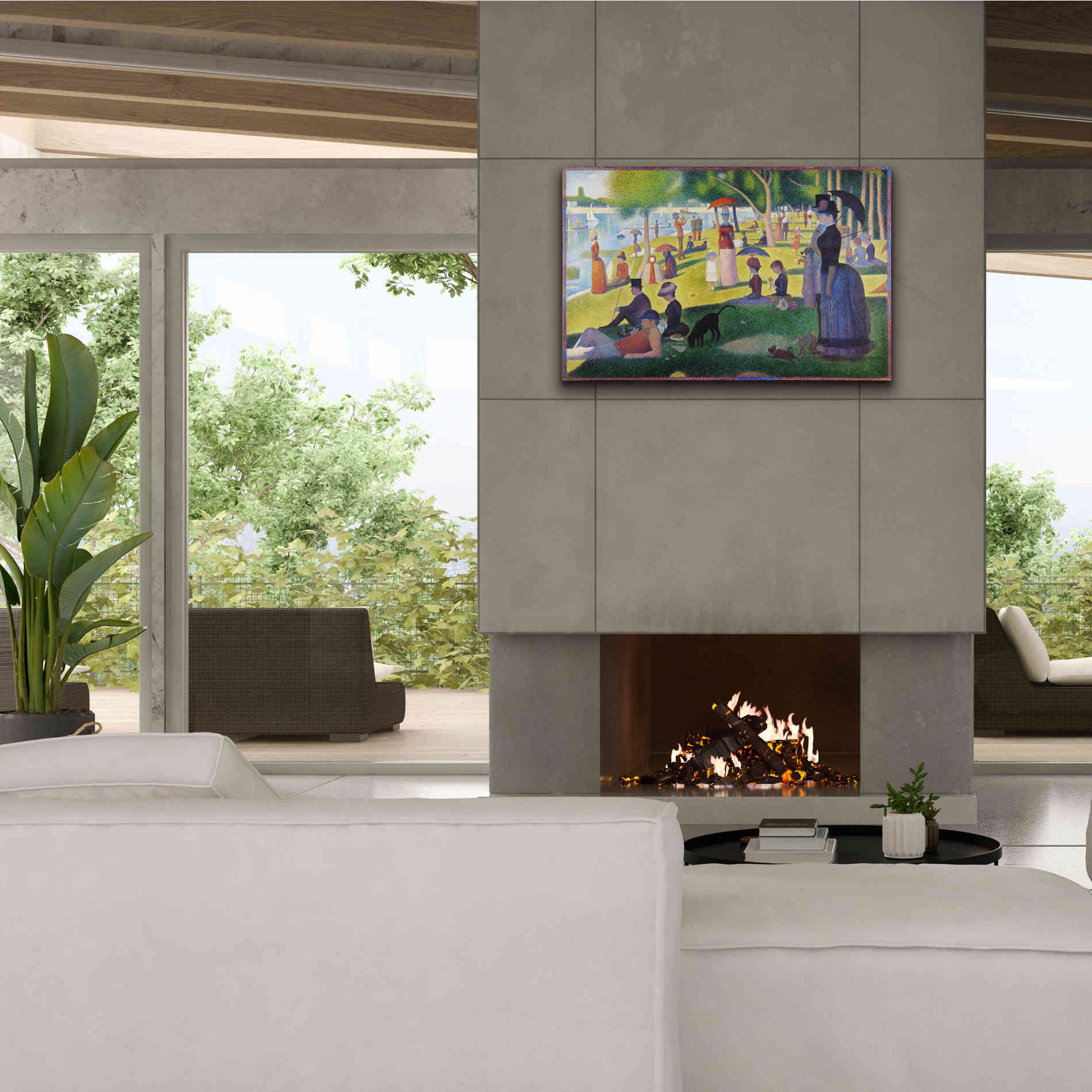 'A Sunday on La Grande Jatte' by Georges Seurat, Canvas Wall Art,40 x 26