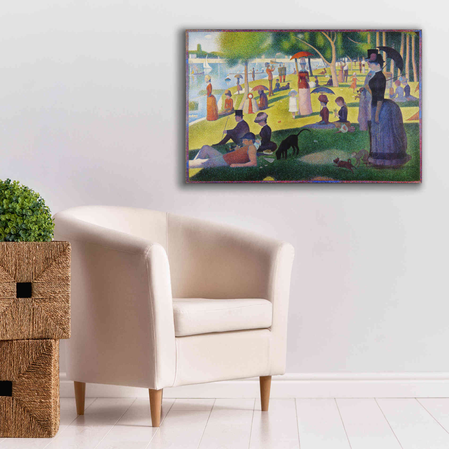 'A Sunday on La Grande Jatte' by Georges Seurat, Canvas Wall Art,40 x 26