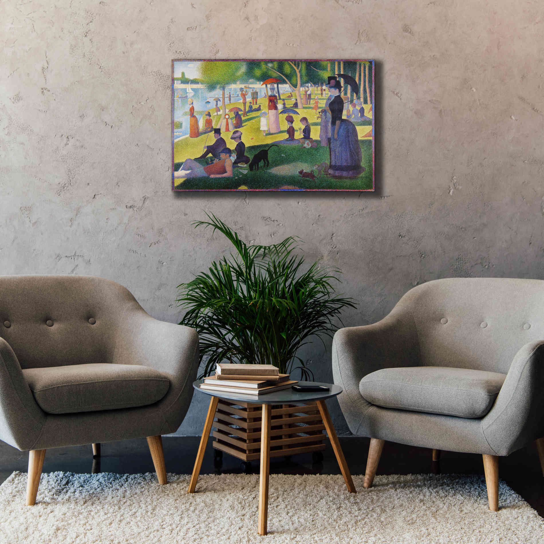 'A Sunday on La Grande Jatte' by Georges Seurat, Canvas Wall Art,40 x 26