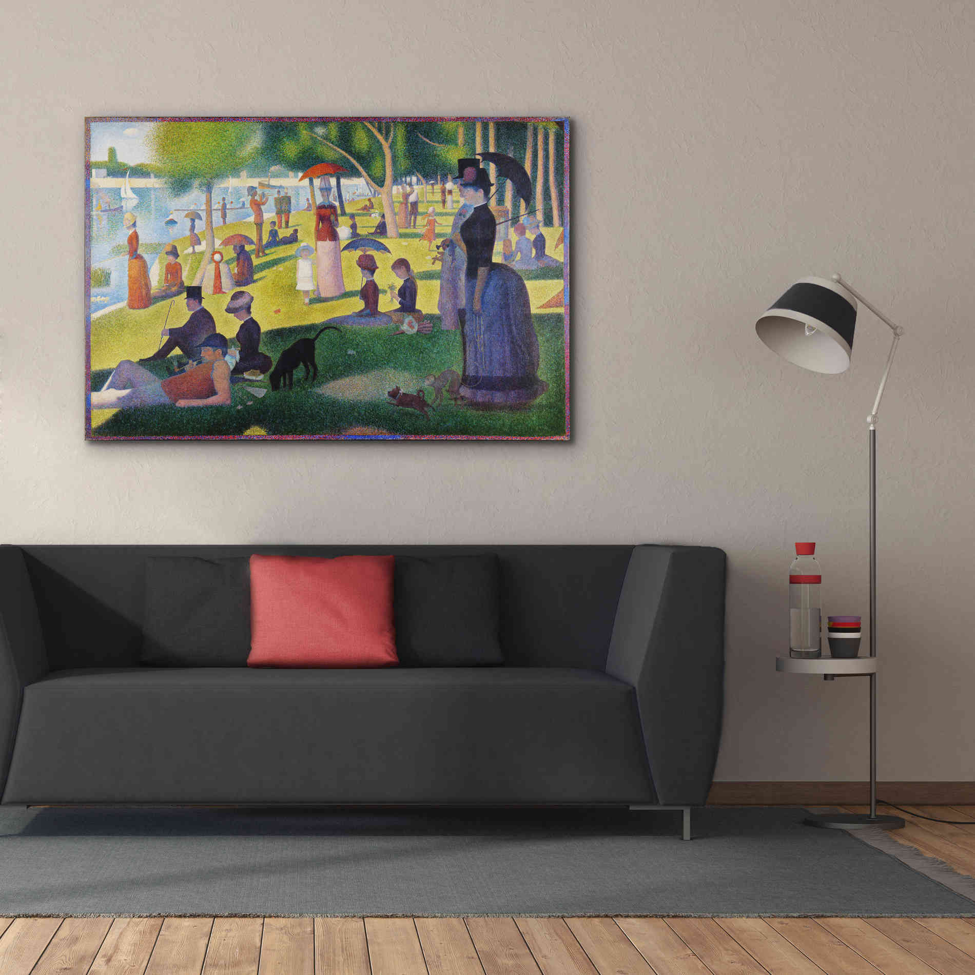 'A Sunday on La Grande Jatte' by Georges Seurat, Canvas Wall Art,60 x 40