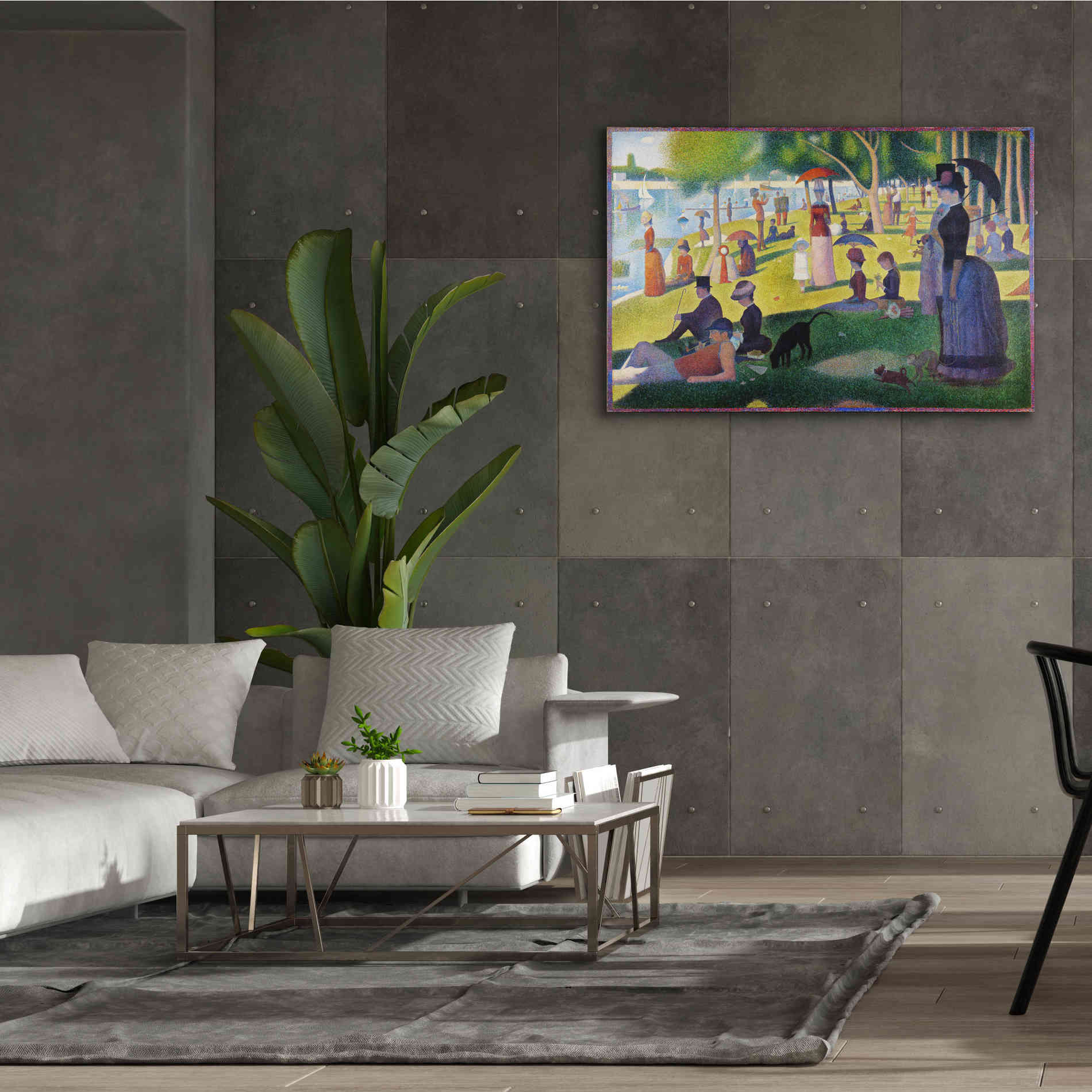 'A Sunday on La Grande Jatte' by Georges Seurat, Canvas Wall Art,60 x 40