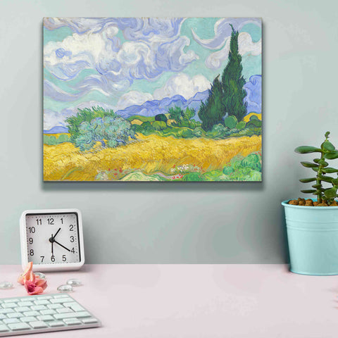 Image of 'Wheat Field with Cypresses' by Vincent van Gogh, Canvas Wall Art,16 x 12