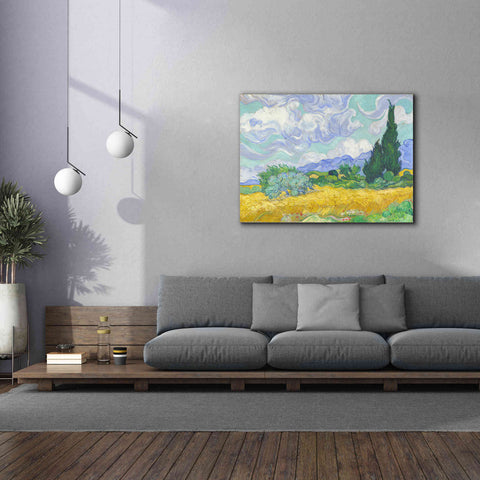 Image of 'Wheat Field with Cypresses' by Vincent van Gogh, Canvas Wall Art,54 x 40