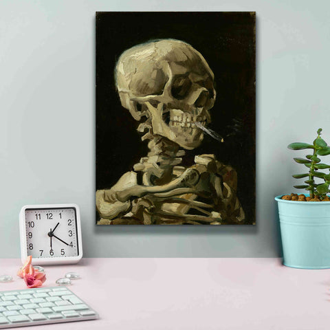 Image of 'Head of a Skeleton with a Burning Cigarette' by Vincent van Gogh, Canvas Wall Art,12 x 16