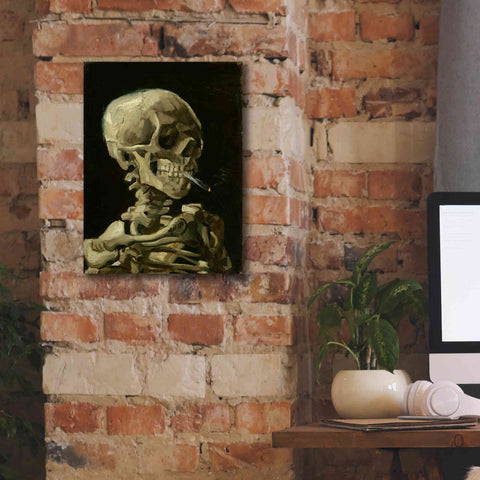 Image of 'Head of a Skeleton with a Burning Cigarette' by Vincent van Gogh, Canvas Wall Art,12 x 16