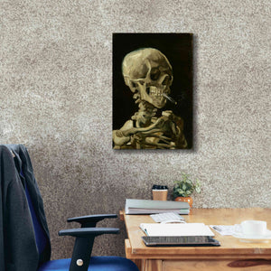'Head of a Skeleton with a Burning Cigarette' by Vincent van Gogh, Canvas Wall Art,18 x 26