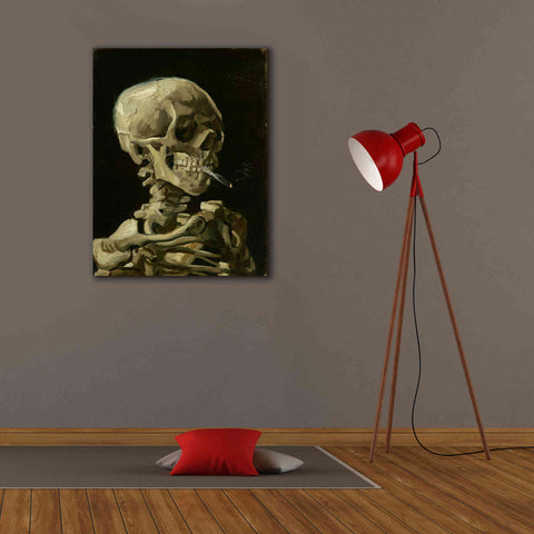 Image of 'Head of a Skeleton with a Burning Cigarette' by Vincent van Gogh, Canvas Wall Art,26 x 34