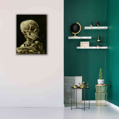 Image of 'Head of a Skeleton with a Burning Cigarette' by Vincent van Gogh, Canvas Wall Art,26 x 34