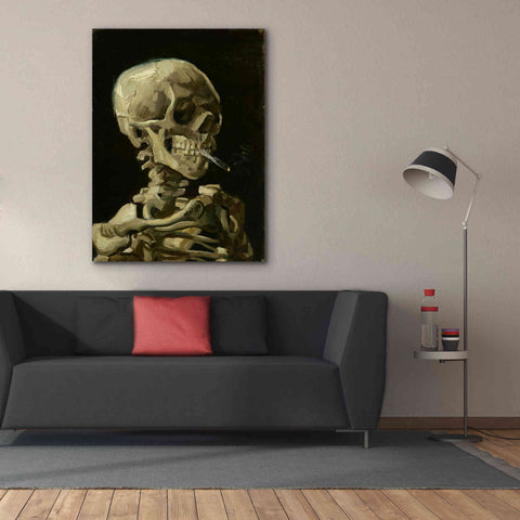Image of 'Head of a Skeleton with a Burning Cigarette' by Vincent van Gogh, Canvas Wall Art,40 x 54