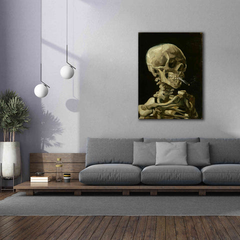 Image of 'Head of a Skeleton with a Burning Cigarette' by Vincent van Gogh, Canvas Wall Art,40 x 54