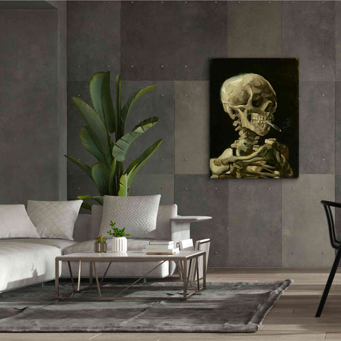 Image of 'Head of a Skeleton with a Burning Cigarette' by Vincent van Gogh, Canvas Wall Art,40 x 54