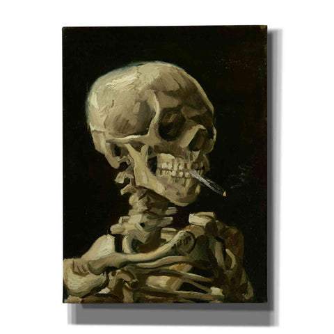 Image of 'Head of a Skeleton with a Burning Cigarette' by Vincent van Gogh, Canvas Wall Art,12x16x1.1x0,18x26x1.1x0,26x34x1.74x0,40x54x1.74x0